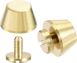 uxcell 12x7mm Flat Studs Rivet Purse Handbag Feet Spike Brass Leather Craft Screw Back Rivets DIY 8 Sets