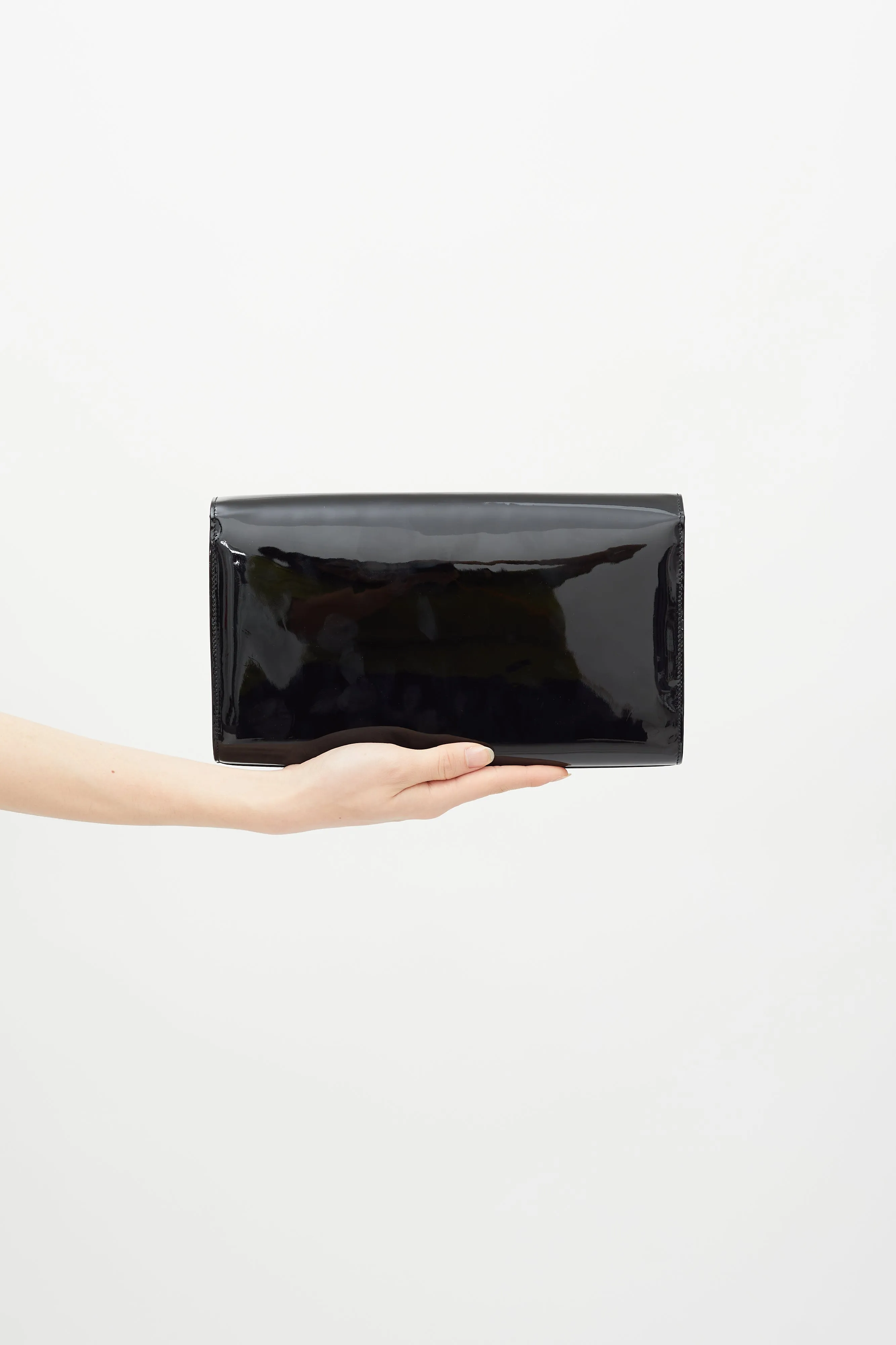 Vintage Black Patent Leather Belle De Jour Clutch