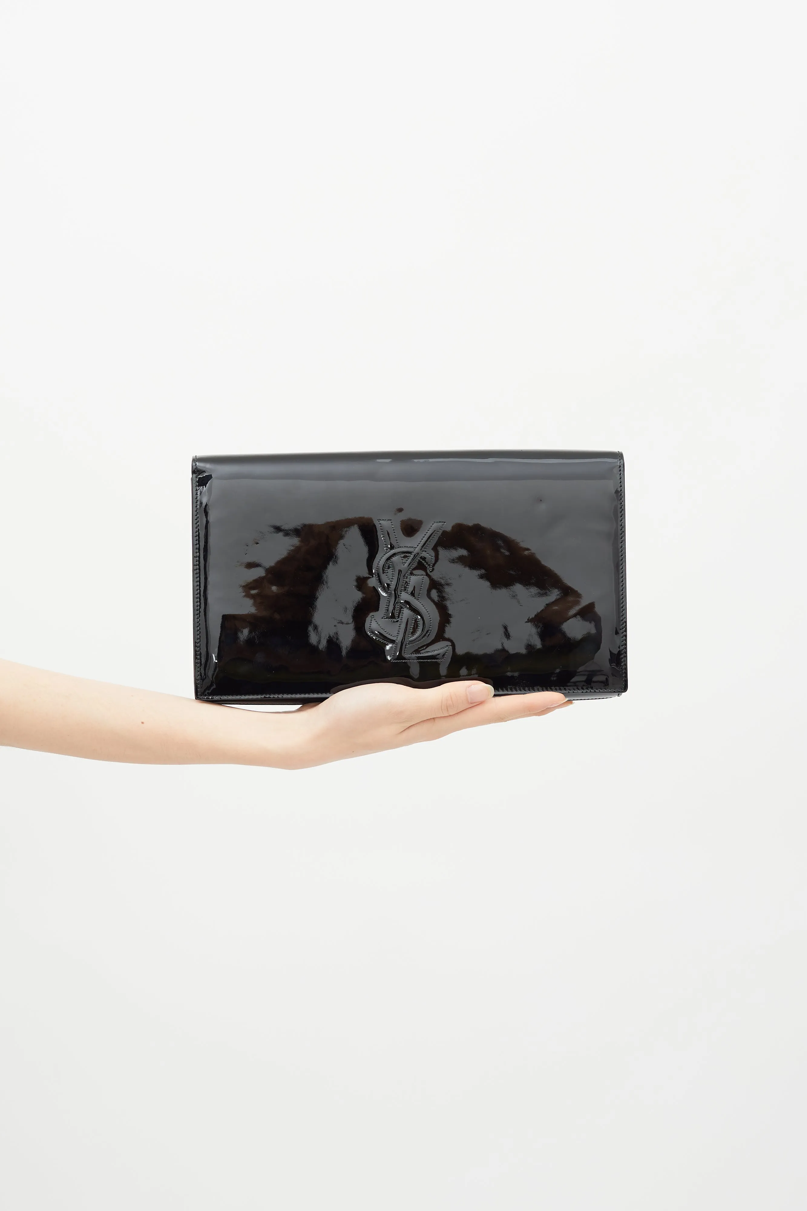 Vintage Black Patent Leather Belle De Jour Clutch