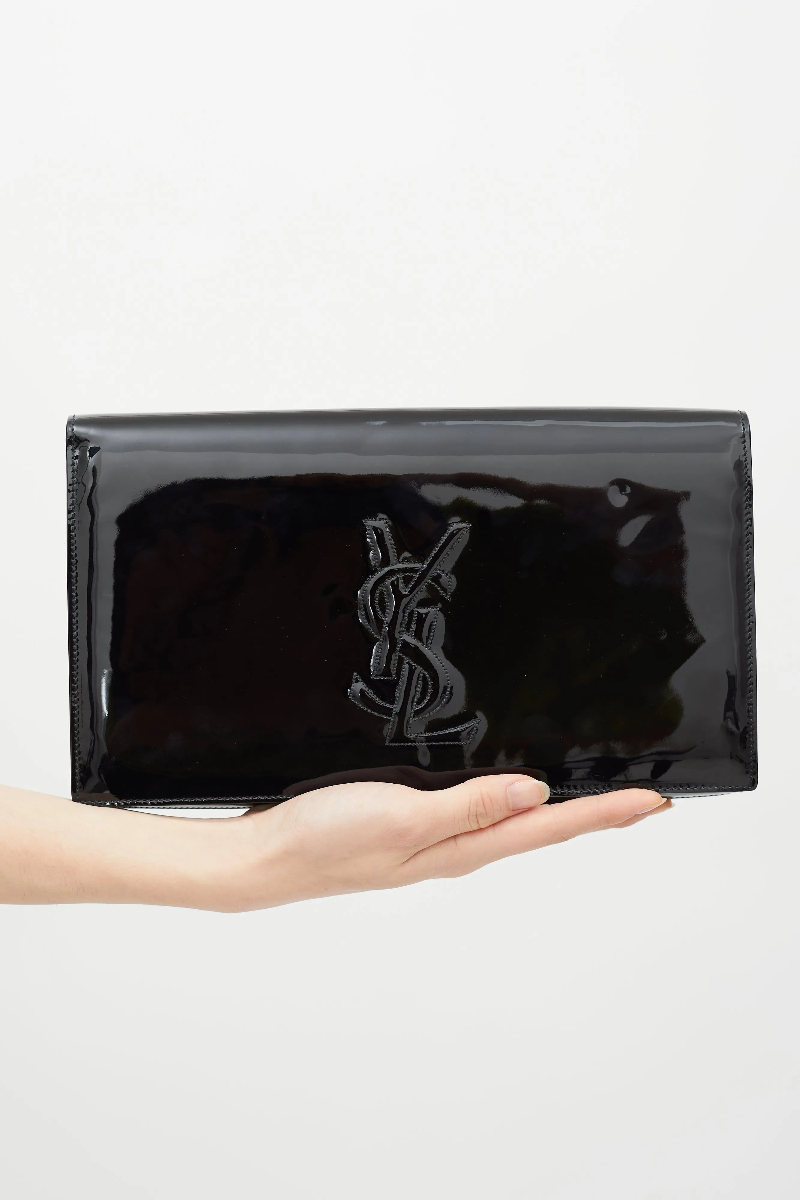 Vintage Black Patent Leather Belle De Jour Clutch