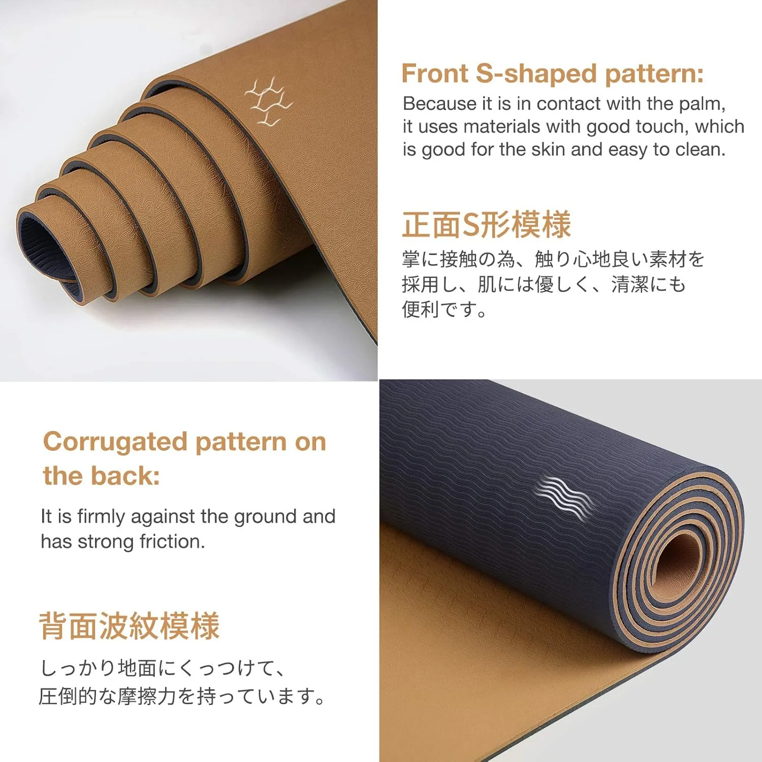 Yoga Mat Non Slip, Eco Friendly Fitness Exercise Mat with Carrying Strap,Pro Yoga Mats for Women,Workout Mats for Home, Pilates and Floor Exercises